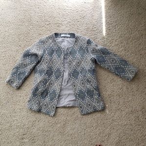 MANGO Suit JACKET Blazer Tribal Print EXTRA XS